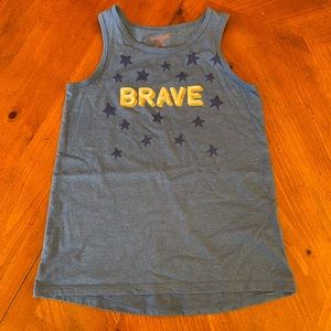 Worn Once! Girls Cat & Jack Size M 7/8 BLUE Sleeveless Brave Stars Tank Top